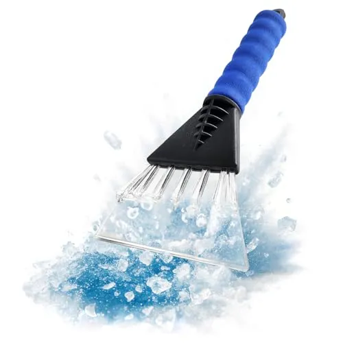 com-four® Eiskratzer mit Softgriff – Stabiler Schneeschaber für Autoscheiben