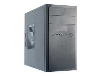 Chieftec HT-01B-350GPB Midi-Tower PC-Gehäuse Schwarz - PC-Gehäuse mit mattschwarzer Kunststofffront, zwei USB 3.0 Anschlüssen für schnellen Datentransfer und flexibler Lüftermontage für optimale Kühlung.