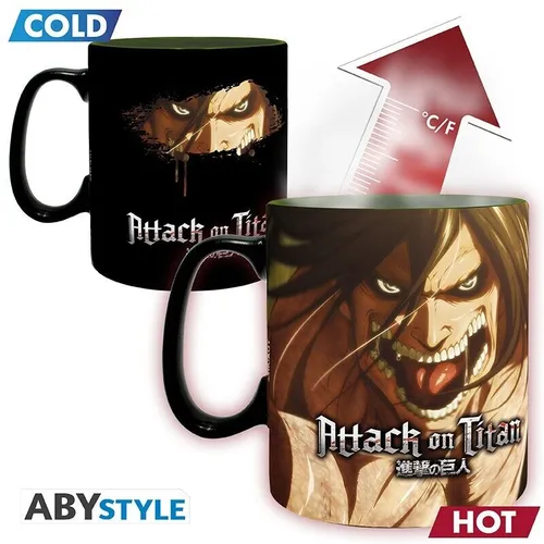 Attack on Titan Eren Jäger termoeffekt Tasse Anime Manga Mug Kaffee Tee Merch