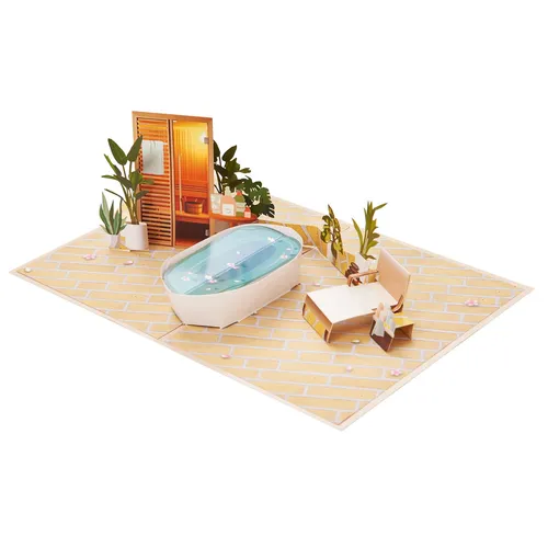 CraftWerk 3D Pop-Up Karte Wellness - Gutscheinkarte Klappkarte für Massage