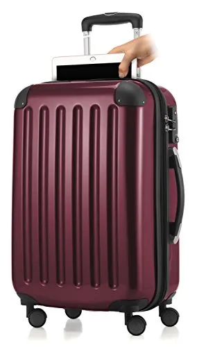 HAUPTSTADTKOFFER Handgepäck mit Laptopfach Hartschalen Trolley Roll-Reisekoffer 4 Doppel-Rollen, 55 cm, 42 L