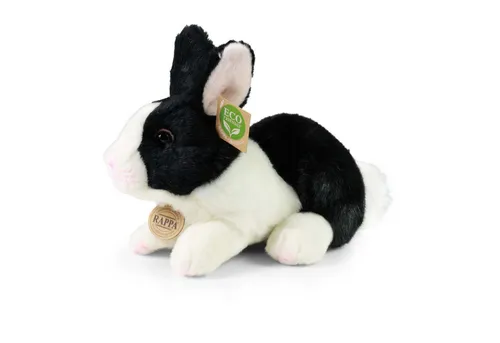 Teddys Rothenburg Kuscheltier Hase liegend schwarz/weiß 23 cm Plüschhase - Kuscheliger Plüschhase in schwarz/weiß, ideal zum Spielen und Kuscheln. Handwaschbar bis 30 Grad Celsius, perfekt für Kinder ab Geburt.