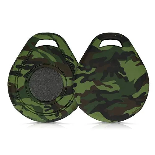 kwmobile Hülle kompatibel mit Harley Davidson Motorradschlüssel - Motorroller Schlüssel Schutzhülle Camouflage Schwarz Hellgrün Dunkelgrün