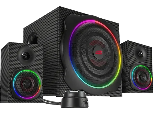 SPEEDLINK GRAVITY CARBON RGB Lautsprecher - beeindruckender Sound mit RGB-Beleuchtung, ideal für Gaming und Multimedia-Erlebnisse