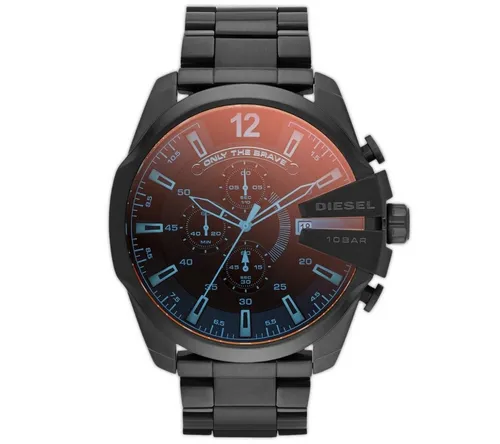 Diesel Chronograph Mega Chief DZ4318 - Der Diesel Chronograph Mega Chief DZ4318 besticht durch sein markantes Design und große Gehäusegröße. Mit einem detailreichen Zifferblatt und integrierter Stoppfunktion ist er der perfekte Begleiter für sportliche Aktivitäten.