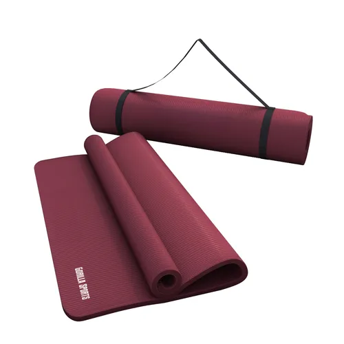 GORILLA SPORTS Yogamatte 190x60cm / 190x100cm - Rutschfeste Fitnessmatte mit Tragegurt - Hochwertige Yogamatte in Studioqualität, verfügbar in 60 und 100 cm Breite. Rutschfest und abriebfest, ideal für Yoga, Pilates und mehr. Mit Tragegurt für einfachen Transport.