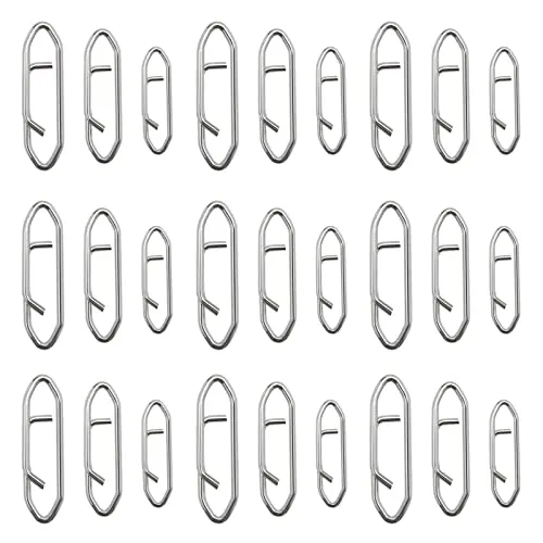 ECSiNG 60PCS Fishing Power Clips Stainless Steel Quick Change Fast Link Lure Weight Snaps Speed Clips Fishing Snap Connector for Freshwater Salzwwater 20KG 32KG 50KG