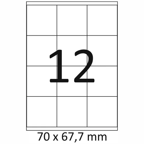 Etiketten A4 70 x 67,7mm 100 Blatt = 1200 Stück