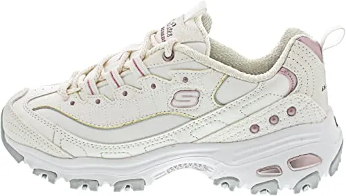 Skechers Damen Sneakers mit Lavendelbesatz - Stylische Damen-Sneaker aus weißem Duraleather, ideal für trendbewusste Frauen, die Komfort und Mode vereinen möchten.