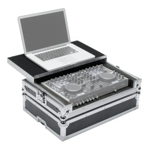 Magma DN-MC6000 Workstation - Laptop-Aktentaschen mit integrierter Ablage für den Denon DN-MC-6000 DJ-Controller, robustes Design aus 9 mm Sperrholz und Aluminium, ideal für DJs unterwegs.