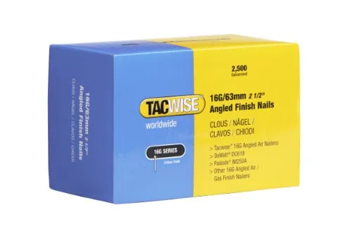 Tacwise 0773 Typ 16G / 63 mm Verzinkte Stauchkopfnägel, 20° Abgewinkelt, 2500 Stück