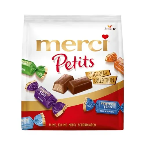 merci Petits Chocolate Collection (200g) - Vielfältige Schokoladenmischung mit Kaffee-Sahne, Edel-Vollmilch und mehr für genussvolle Momente. Ideal zum Verschenken oder Teilen!