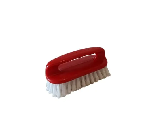 Produktbild Today – Waschbürste mit Ergonomischem Griff – Gewellte Halbharte Borsten – Entfernt Schmutz und Flecken Ohne Stoffe zu Beschädigen – Leicht zu Reinigen – 15x7,5 cm – Rot
