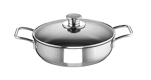 Schmorpfanne Green Life Edena 28 cm mit Glasdeckel - Pfanne mit energiesparendem ecotherm Allherd-Aluminium-Kapselboden und umweltfreundlicher XXStrong-pro-nature-Antihaft-Beschichtung für gesundes Kochen.