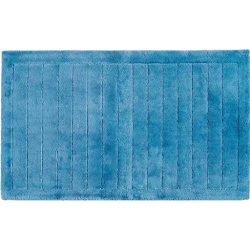 Egeria Line Badematte 70x120 cm, Blau mit Streifen, Weiches Badmatte, Badteppich rutschfest Waschbar, saugfähiges, langlebiges Badezimmerteppich für Komfort und Stil