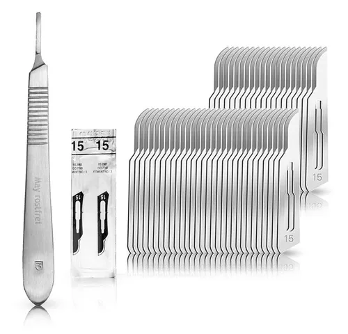 May Cuttermesser Set 50 Stück Skalpellklingen Figur 15 aus Karbonstahl