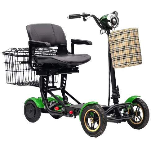 Best Ager Fold Elektro Seniorenmobil Faltbar 4-Rad 6 km/h Grün - 4-Rad Elektromobil für Erwachsene und Senioren, faltbar für einfache Lagerung. Mit LED-Scheinwerfer und einer Reichweite von bis zu 40 km - ideal für Innen- und Außeneinsatz.