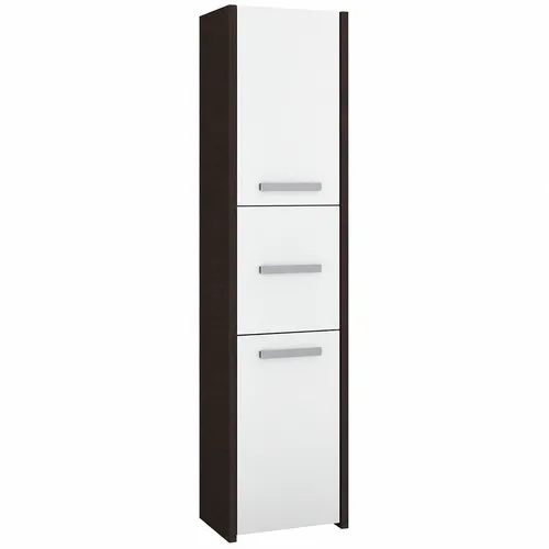 Bad-Hochschrank S33 Wenge Weiß 30 cm 3 Türen Badezimmerschrank 170 cm