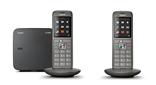 Gigaset Family – 2 schnurlose Telefone mit großem Display in grau von Gigaset