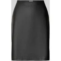 s.Oliver RED LABEL Ausgestellter Mini-Rock in Glattleder-Optik in BLACK, Größe 36