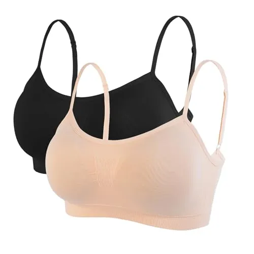 Litthing Damen Sport BH Nahtlos Komfort-BHS Gepolsterte Damen-Oberteile Verstellbarer Träger Bralettes Weste-Stil Athletisches kabelloses Wickel-Brust-Crop-Top für Yoga Fitness Training