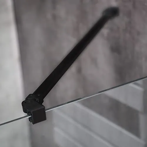 WITEN&NOCK Dusche Stabilisationsstange - Duschvorhangwinkelstangen, 70 cm lang, für Glasstärken von 6 bis 10 mm, mit 180° drehbarem Gelenk für flexible Installation und aus hochwertigem, rostfreiem Edelstahl.