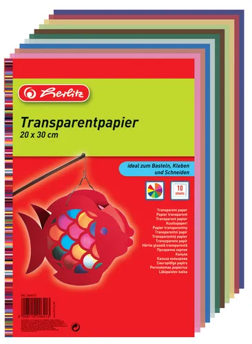Herlitz Transparentpapier, 200 x 300 mm - 10 Blatt - Bastelmaterialien: Hochwertiges Transparentpapier für kreative Projekte, ideal zum Zeichnen, Kopieren oder Basteln.