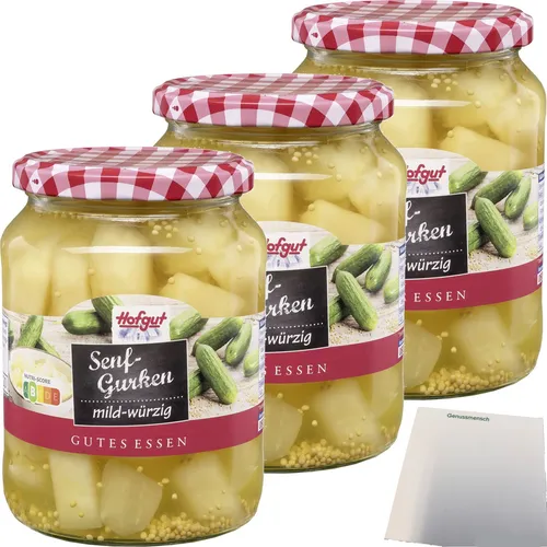 Hofgut Senfgurken Stücke 3er Pack 3x720ml Glas usy Block