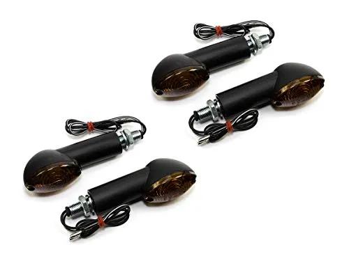 Blinker Satz 4 Stück Cat Eye 40 mm schwarz E-geprüft für AJP AJS Aprilia Benelli Beta BMW Cagiva CFMOTO CH Racing Daelim Derbi Ducati Gas Gas Generic Gilera HM-Moto Honda Husaberg Husqvarna Hyosung
