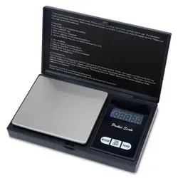 Intirilife Digitale Feinwaage in SCHWARZ – 200g Elektronische Taschenwaage mit Tara Funktion und LCD-Display – Extrem Präzise Digitalwaage für S
