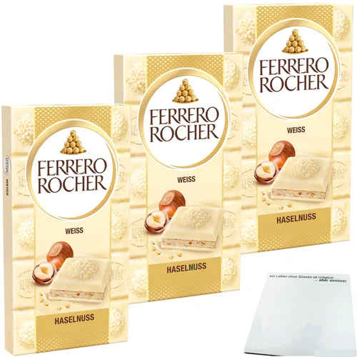 Ferrero Schokolade Rocher Haselnuss Weiss 3er Pack 3x90g Tafel usy Block
