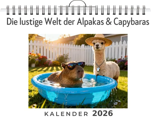 Sarah Schmitt | Die lustige Welt der Alpakas & Capybaras | Kalender | Deutsch