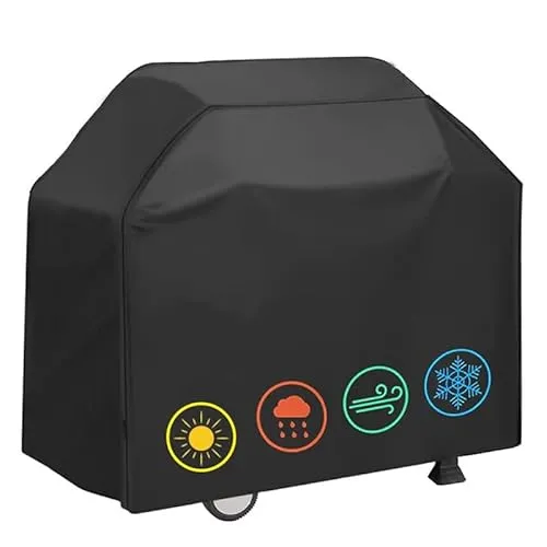 Grillabdeckung wetterfest 210D Oxford-Stoff Strapazierfähige wasserdichte grillabdeckung, Grill Abdeckplane Reißfest, UV-beständig (145x61x117cm)