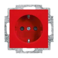 Schutzkontaktsteckdosen-Einsatz rot, Retail