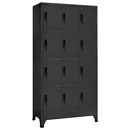 vidaXL Schließfachschrank 90x45x180cm - Aufbewahrungsschränke aus langlebigem Stahl, ideal für sichere Aufbewahrung von Kleidung und persönlichen Gegenständen, mit abschließbaren Türen und Lüftungsschlitzen.