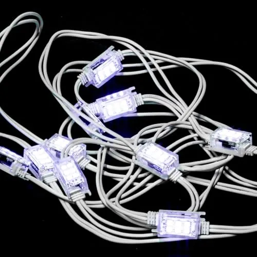 Pridea Strobe Light Lichterkette Flash Blitz Stroboskop Kette 5 Meter - Erweiterbar bis 65 m - 10 Flash LED`s - spritzwassergeschützt (IP44) - Energieeffizient - Weihnachtsbeleuchtung Deko Garten