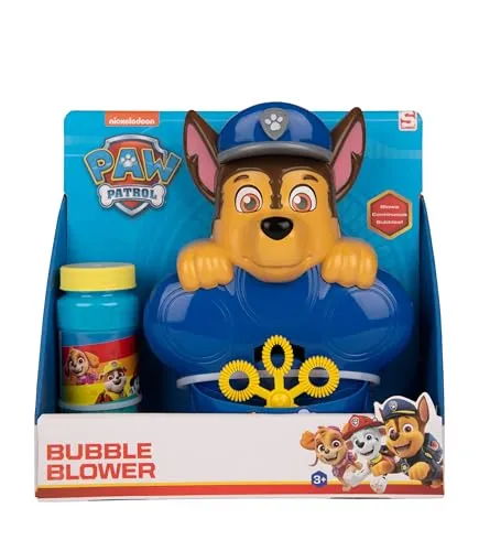 Paw Patrol Seifenblasenmaschine mit Flüssigseife Seifenblasenpistole + 100 ml Flüssigkeit Paw Patrol Chase