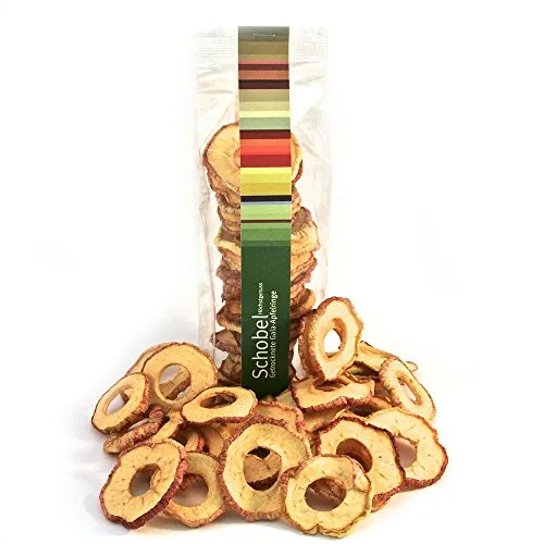 Getrocknete Elstar-Apfelringe 90g - getrocknete Apfelringe vom Bodensee - Vitaminreich dank schonender Trocknung - Apfelringe als Snack für Gourmets