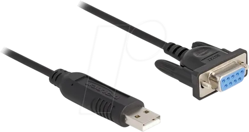 Delock USB 2.0 zu Seriell RS-232 Adapter Sub-D 9 Buchse - Kompakter USB 2.0 zu Seriell RS-232 Adapter mit Schrauben, ideal für die Verbindung älterer Geräte. Zuverlässige Datenübertragung für den professionellen Einsatz.