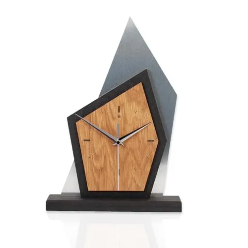 Kreative Feder Designer-Standuhr „Mountain Range“ aus Holz von Kreative Feder