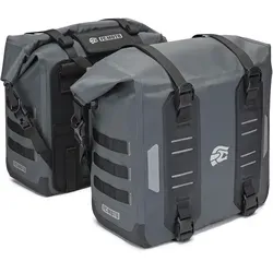 FC-Moto Ever-ST 34 L Satteltaschen Set, grau - Motorradkoffer mit abnehmbarer Schultergurt und gepolstertem Futter für optimalen Komfort und Funktionalität auf jeder Fahrt.