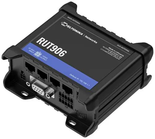 Teltonika RUT906 - Hochleistungs-Wireless Router - Router mit 3G/4G/2G WWAN, DIN-Schienenmontage und N-Standard für zuverlässige Netzwerkverbindungen in Industrieumgebungen.