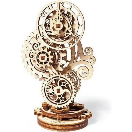 Ugears Steampunk Clock 3D Wooden Puzzle - Mechanische Holzuhr, ideales Modellbauprojekt für Erwachsene zu Weihnachten und Silvester