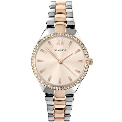 SEKONDA 2956 Ladies Rose Gold & Silver Watch in rosegold von SEKONDA