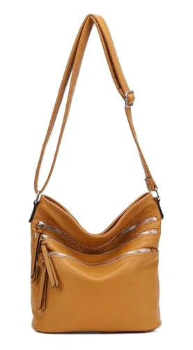 ITALYSHOP24 Damen Tasche Shopper Umhängetasche Gelb - Praktische Umhängetasche aus hochwertigem Kunstleder, ideal für den Alltag. Mit einer Größe von 32x29x11 cm passt sie perfekt zu jedem Outfit und bietet viel Platz für Ihre Essentials.
