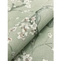 Newroom Vliestapete Floral Kirschblüten in grün von Newroom