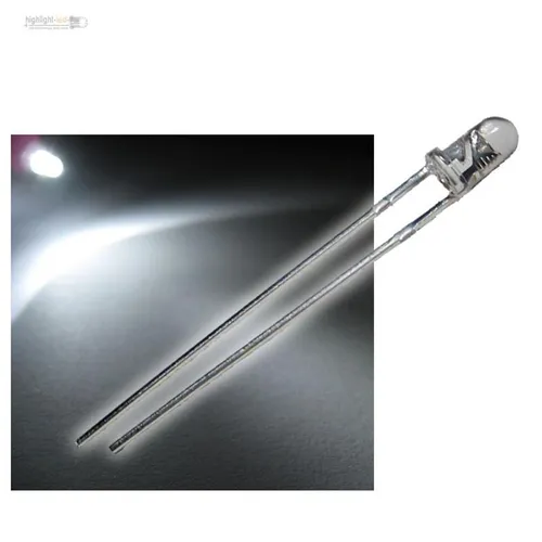 LEDs 3mm BLINKEND WEISS LED klar FLASHING Alarmdummy 50