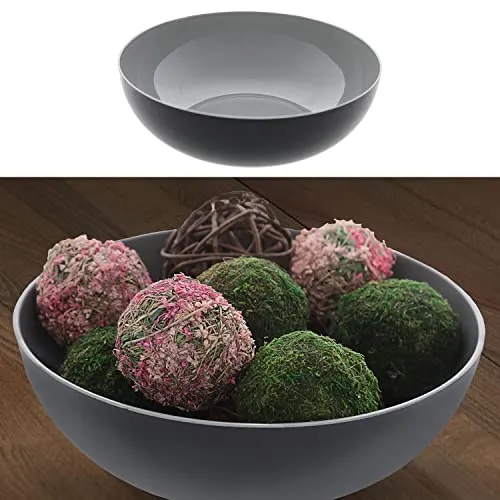Cepewa Dekoschale │ Ø30cm x H10cm Kunststoff grau schwarz │ Obstschale rund Tischdeko (1 x rund grau schwarz Ø30cm)