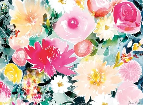 Nathan – Puzzle 500 Teile – Dahlien und Rosen – Marie Boudon – Erwachsene und Kinder ab 12 Jahren – Premium-Puzzle – Kollektion Carte Blanche – 12000956