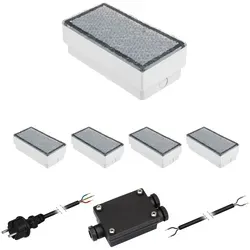 LED Pflasterstein CUS 5er-Set, warm-weiß, IP67, 230V in grau von LEDs Com